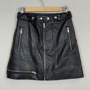 Ena Pelly Black Leather New Yorker Mini Skirt 4 NWT